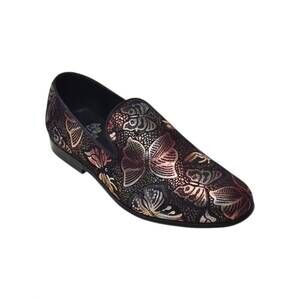 NEW ROYAL SHOES men's floral slip-on shoe in brown
